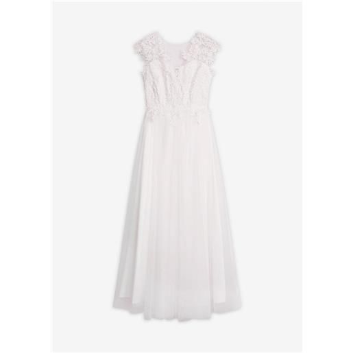 bonprix abito da sposa in delicato tulle con pizzo-bianco