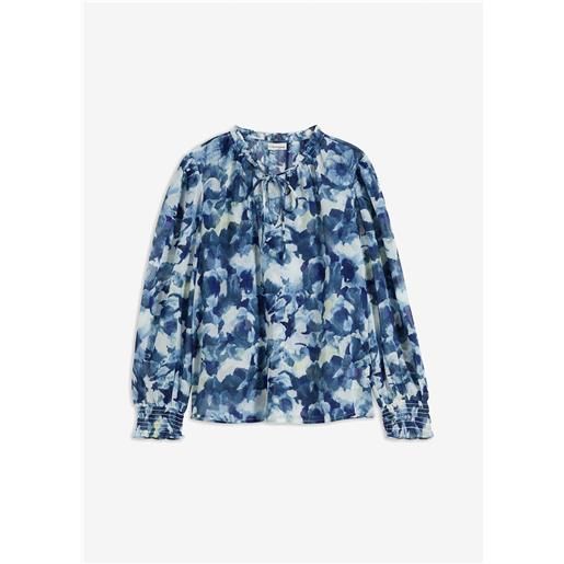 bonprix blusa in chiffon fantasia-blu