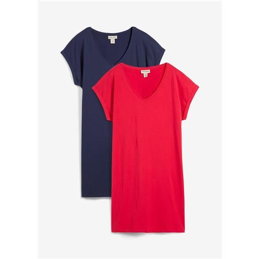 bonprix abito in maglina di puro cotone biologico (pacco da 2)-blu