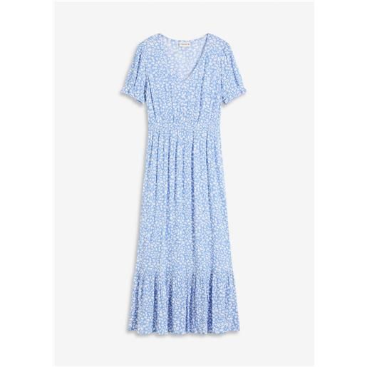 bonprix abito lungo in pura viscosa-blu