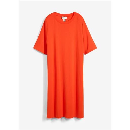 bonprix abito svasato in maglina di misto viscosa-rosso