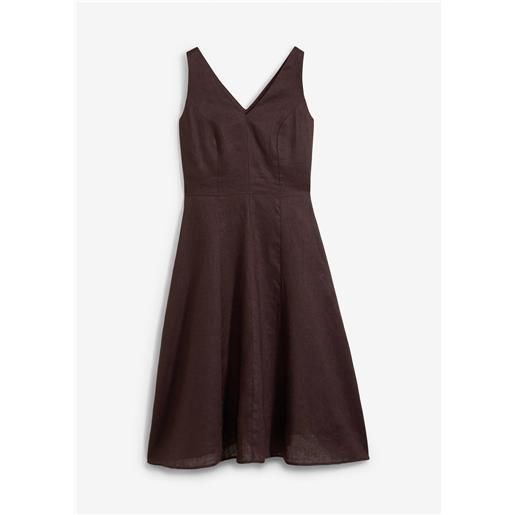 bonprix abito midi in puro lino-marrone