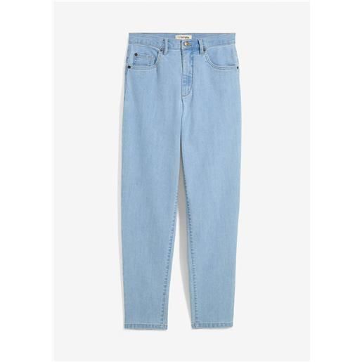 bonprix mom jeans elasticizzati, a vita alta-blu