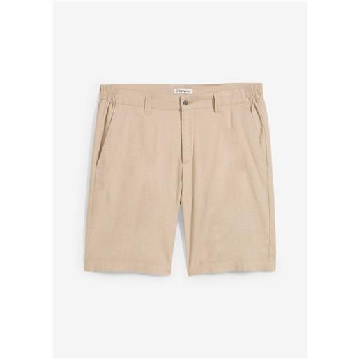 bonprix bermuda chino con lino, regular fit-beige