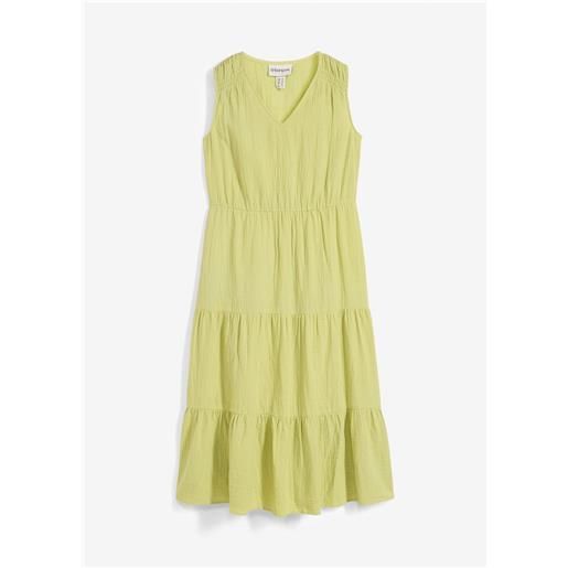 bonprix abito midi in mussola di cotone morbida-verde