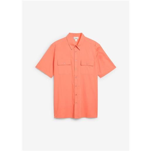 bonprix camicia a maniche corte in puro cotone-arancione