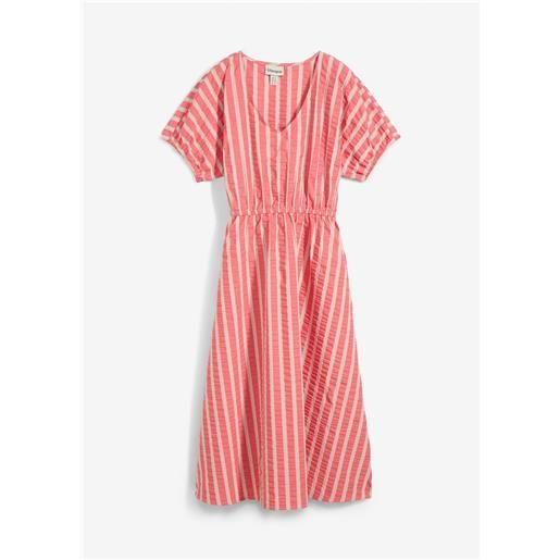 bonprix abito midi in seersucker di puro cotone-fucsia