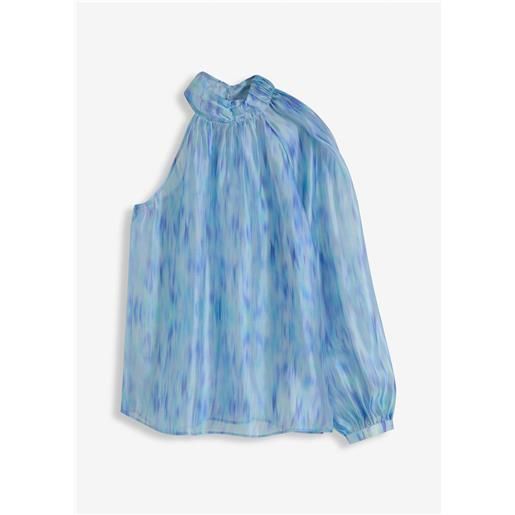bonprix blusa monospalla di chiffon-blu