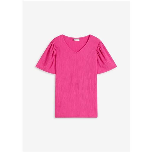 bonprix maglia in crêpe operato-fucsia