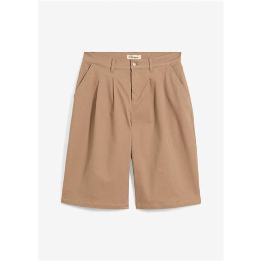 bonprix bermuda lunghi in misto cotone elasticizzato-marrone
