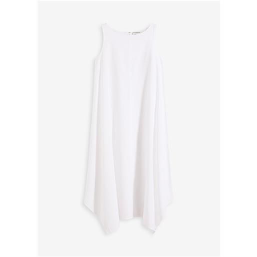 bonprix abito con spalline in misto viscosa fine-bianco
