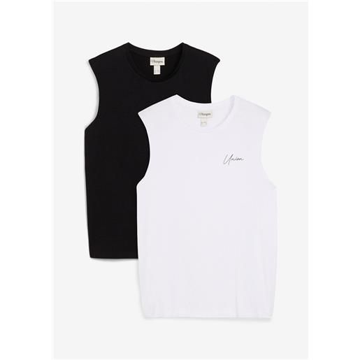 bonprix canotta in puro cotone biologico, loose fit (pacco da 2)-nero