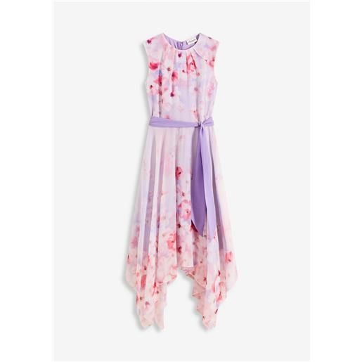 bonprix abito di chiffon con fondo a punte e fusciacca-viola