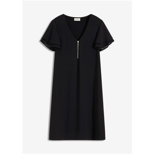 bonprix abito in maglina con maniche di chiffon-nero