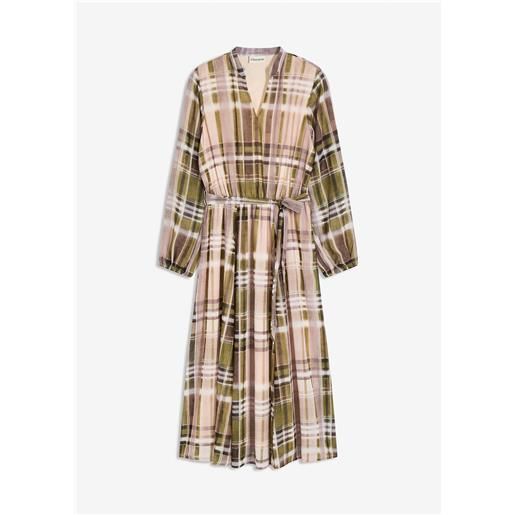 bonprix abito in chiffon con cintura da annodare-beige