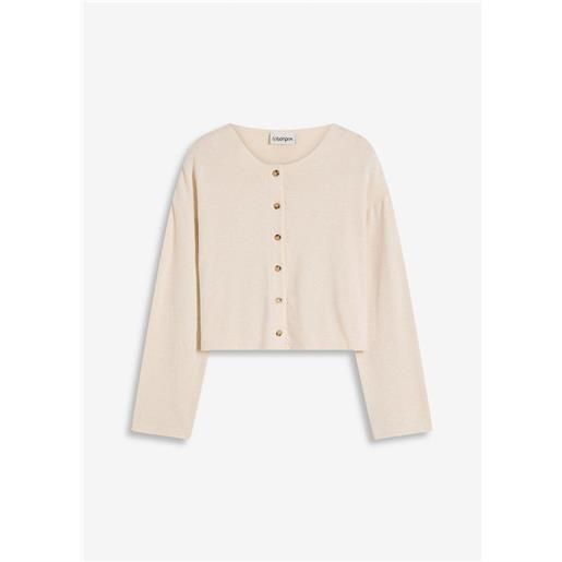 bonprix cardigan in maglia fine a coste-beige