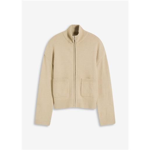 bonprix cardigan con cerniera-beige
