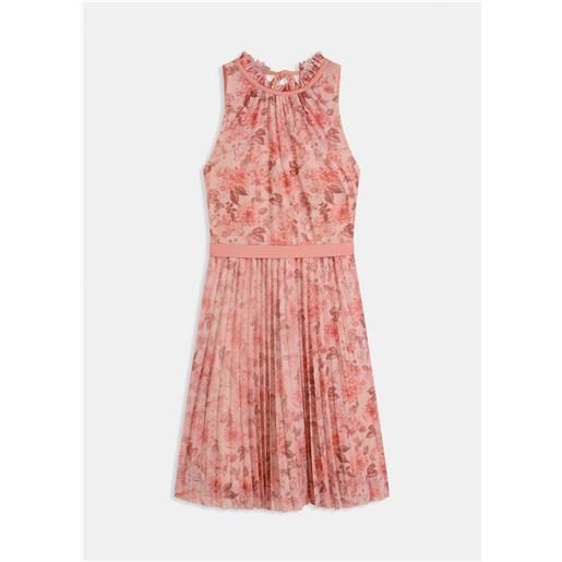 bonprix miniabito in fine tulle con plissettatura-rosa