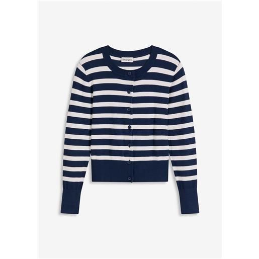 bonprix cardigan in maglia fine a righe-blu
