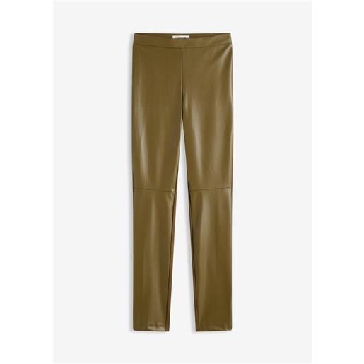 bonprix pantaloni in similpelle di misto punto di roma-verde