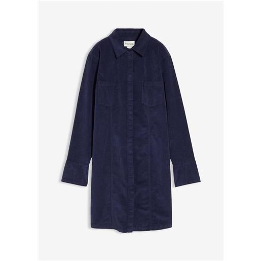 bonprix abito aderente in velluto a coste-blu