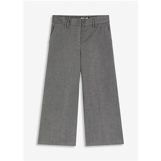 bonprix bermuda lunghi con motivo spigato in simil lana-grigio