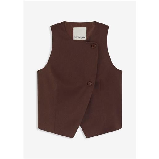 bonprix gilet in misto viscosa fluente-marrone