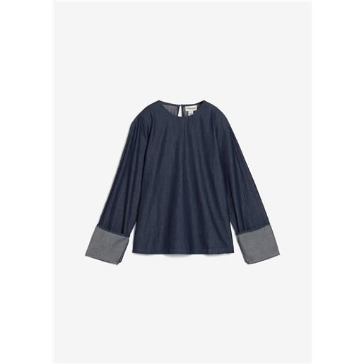 bonprix blusa di jeans a maniche larghe-blu