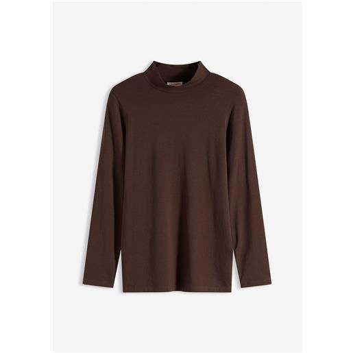 bonprix maglia a maniche lunghe aderente-marrone