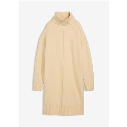 bonprix abito in maglia con cucitura decorativa-beige