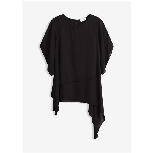 bonprix blusa asimmetrica a più veli-nero