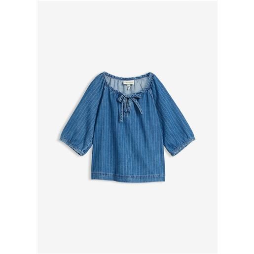 bonprix blusa in jeans di cotone-blu