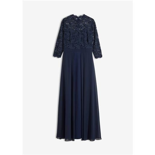 bonprix abito lungo con pizzo-blu