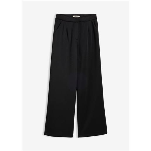 bonprix pantaloni comodi in felpa fluida-nero