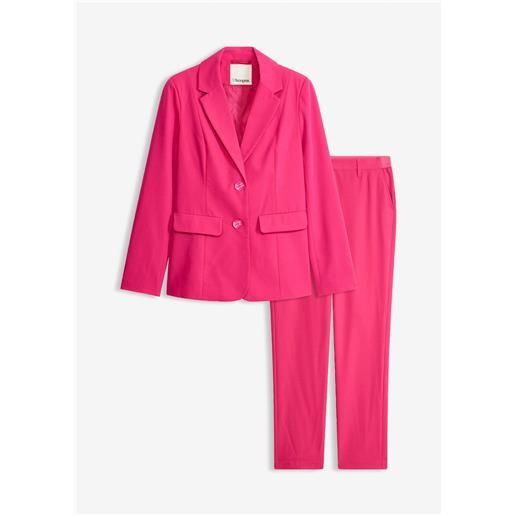 bonprix tailleur giacca e pantaloni con viscosa-fucsia