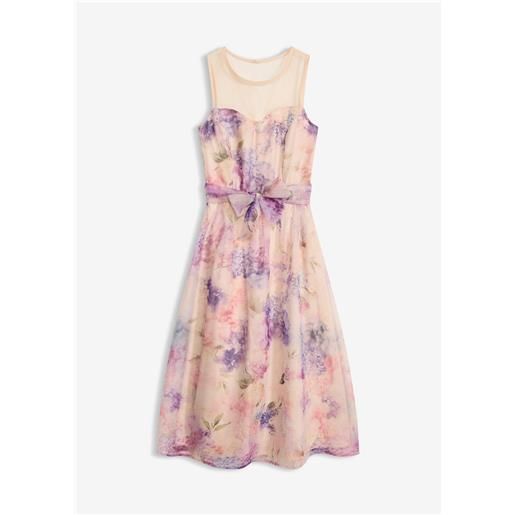 bonprix abito midi in tulle delicato-rosa