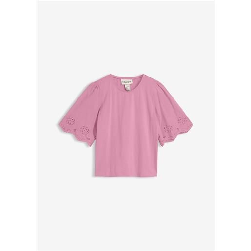 bonprix maglia con ricami traforati-rosa