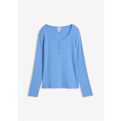 bonprix maglia a maniche lunghe con bottoni-blu