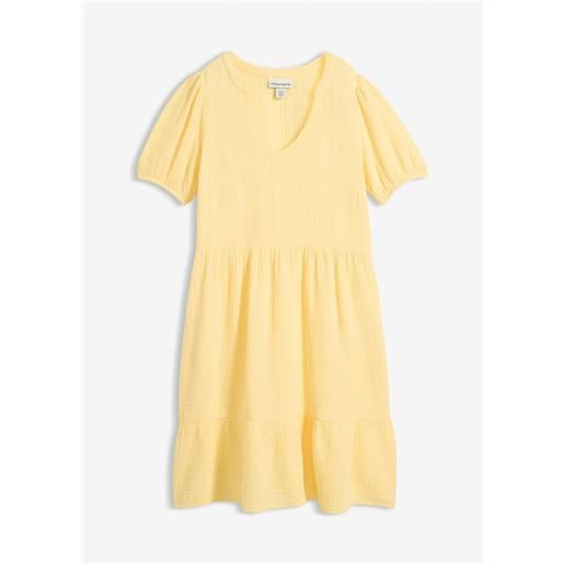 bonprix abito oversize in mussola di cotone-giallo