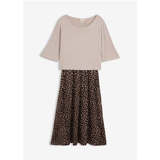 bonprix abito in maglina di puro cotone-grigio