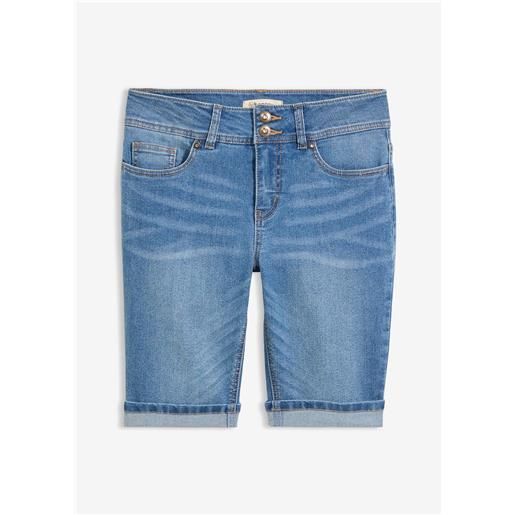 bonprix bermuda di jeans, vita media-blu