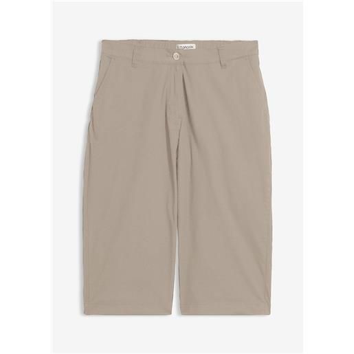 bonprix bermuda lunghi in misto cotone con elastico in vita-beige