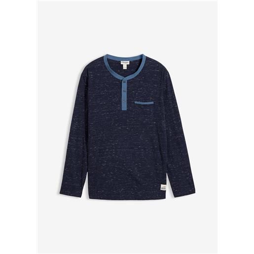 bonprix maglia serafino in filato fiammato-blu