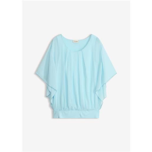 bonprix blusa in chiffon con canotta-blu
