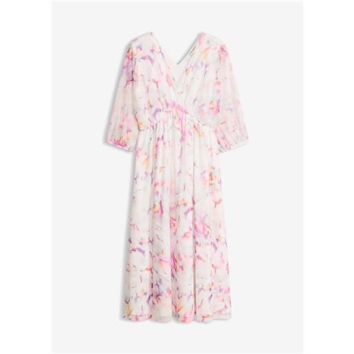 bonprix abito in jersey e mesh delicato-bianco