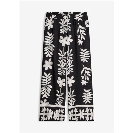 bonprix pantaloni fantasia in viscosa fluida-nero