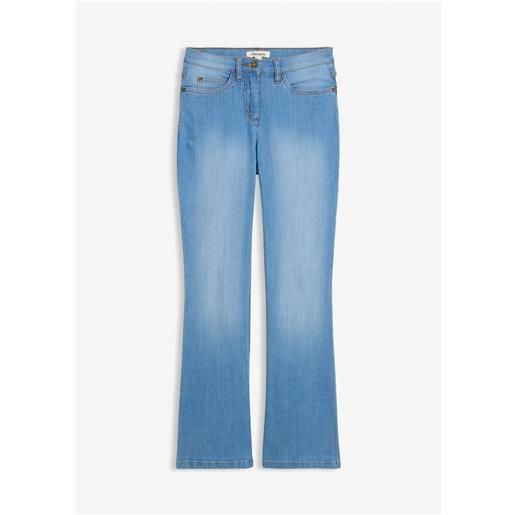 bonprix jeans bootcut elasticizzati, vita media-blu