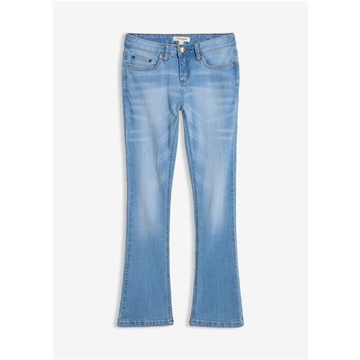 bonprix jeans bootcut elasticizzati, vita media-blu