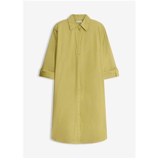 bonprix abito chemisier in popeline di cotone-verde