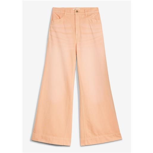 bonprix jeans wide leg, vita alta-arancione